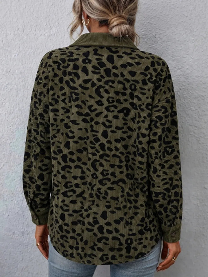 Miressia - Cardigan mit Knopfleiste und Animal-Print
