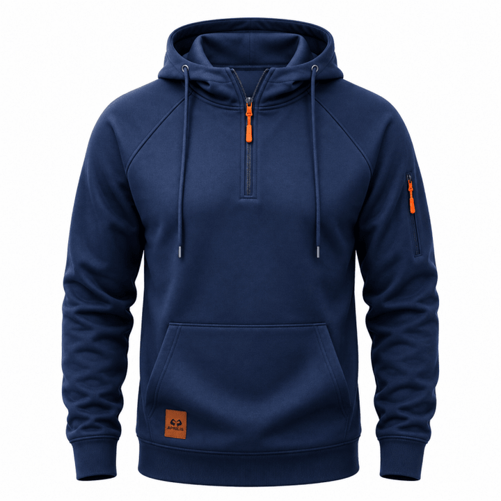 Sterling - Weicher Kapuzenpullover mit halblangem Reissverschluss