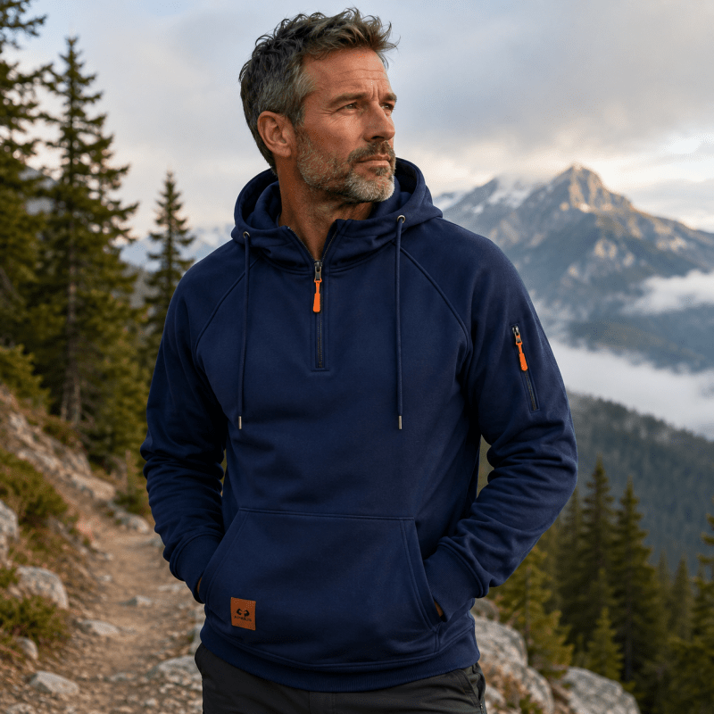 Sterling - Weicher Kapuzenpullover mit halblangem Reissverschluss