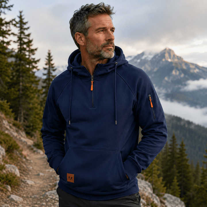 Sterling - Weicher Kapuzenpullover mit halblangem Reissverschluss