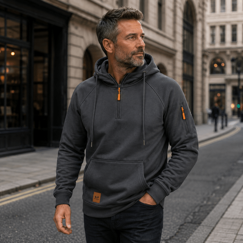 Sterling - Weicher Kapuzenpullover mit halblangem Reissverschluss