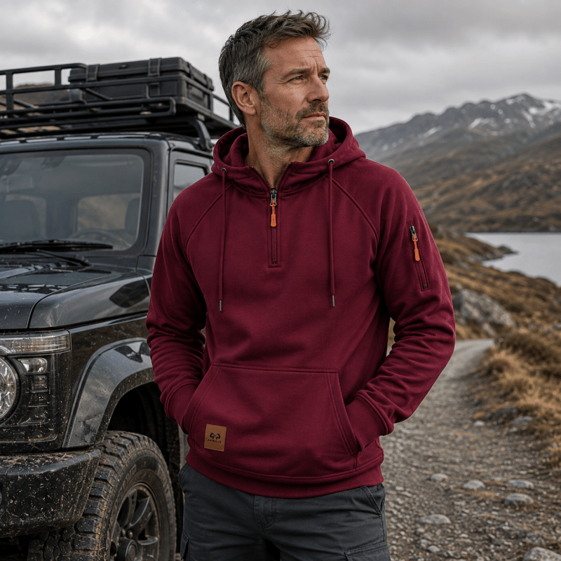 Sterling - Weicher Kapuzenpullover mit halblangem Reissverschluss