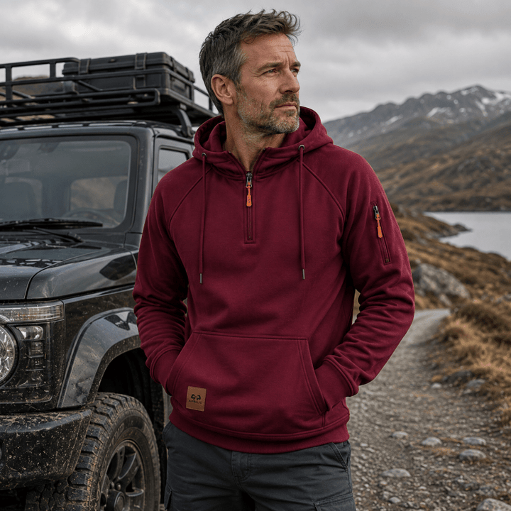 Sterling - Weicher Kapuzenpullover mit halblangem Reissverschluss