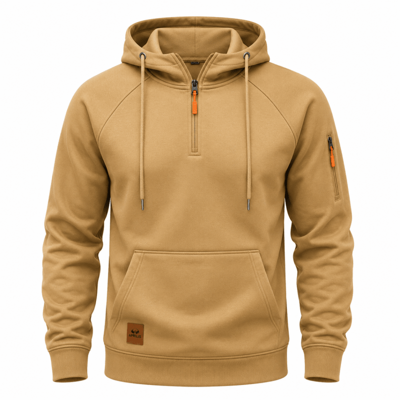Sterling - Weicher Kapuzenpullover mit halblangem Reissverschluss