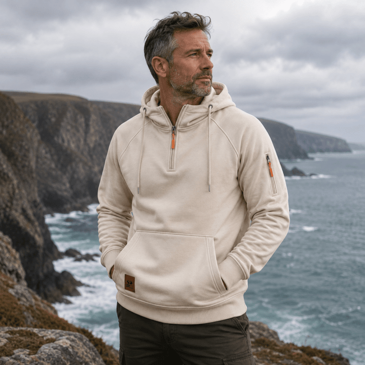 Sterling - Weicher Kapuzenpullover mit halblangem Reissverschluss