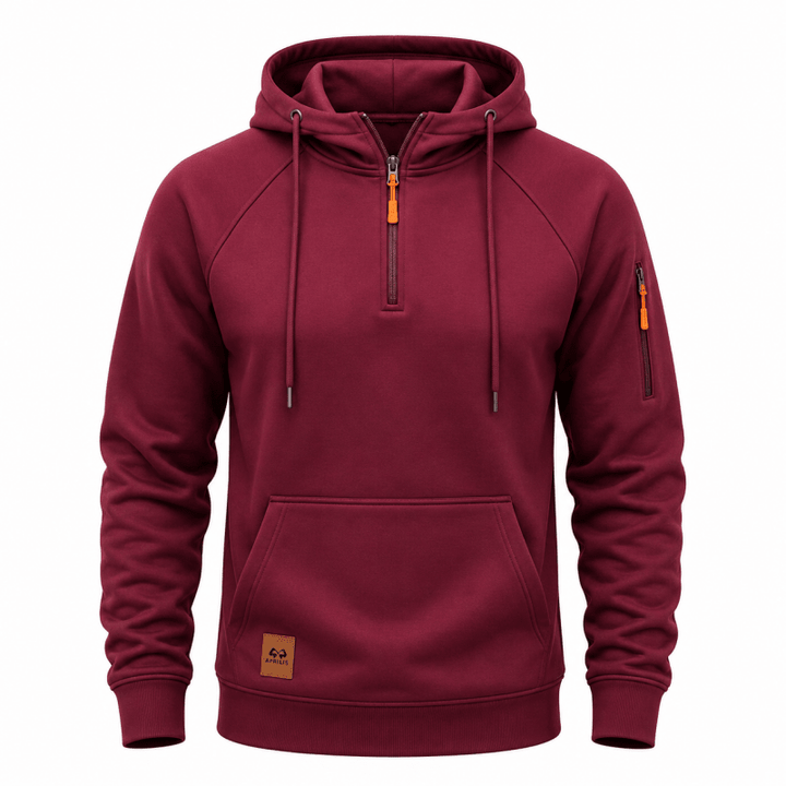 Sterling - Weicher Kapuzenpullover mit halblangem Reissverschluss