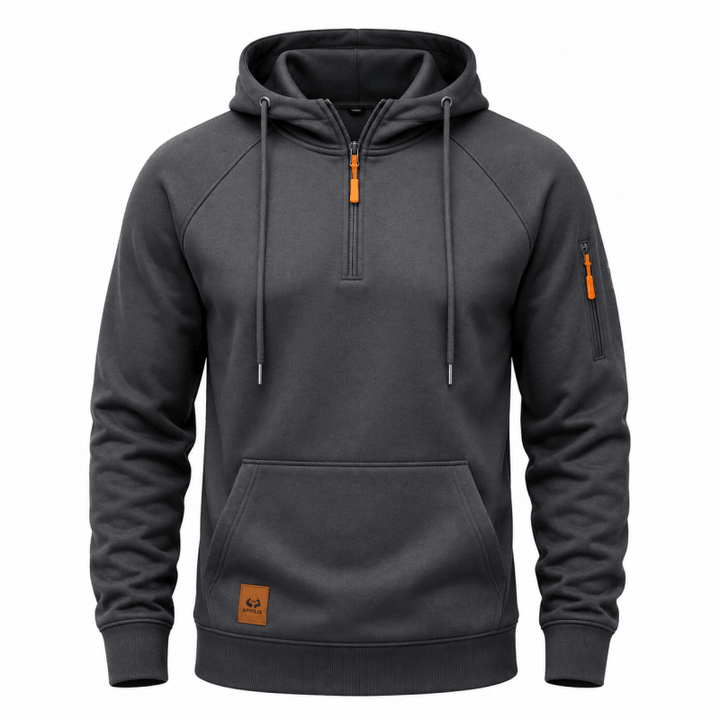 Sterling - Weicher Kapuzenpullover mit halblangem Reissverschluss