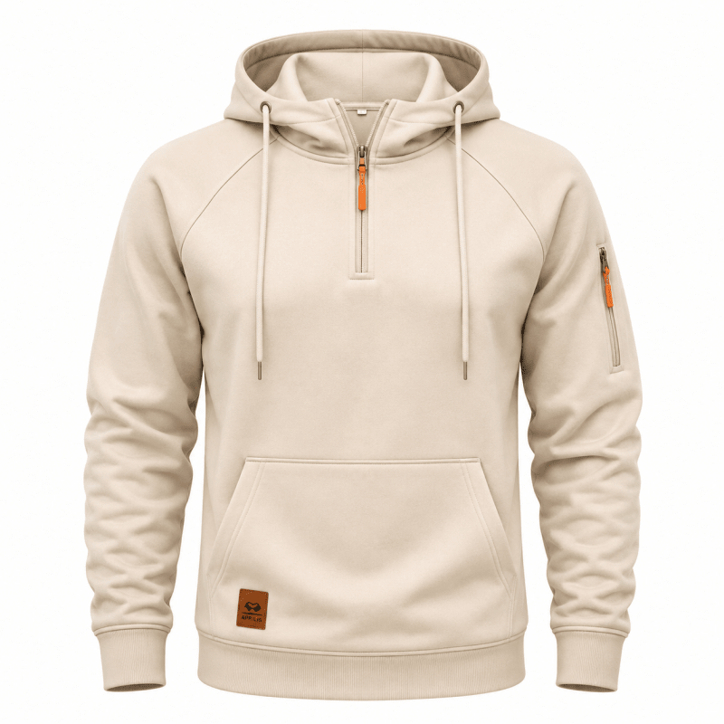 Sterling - Weicher Kapuzenpullover mit halblangem Reissverschluss