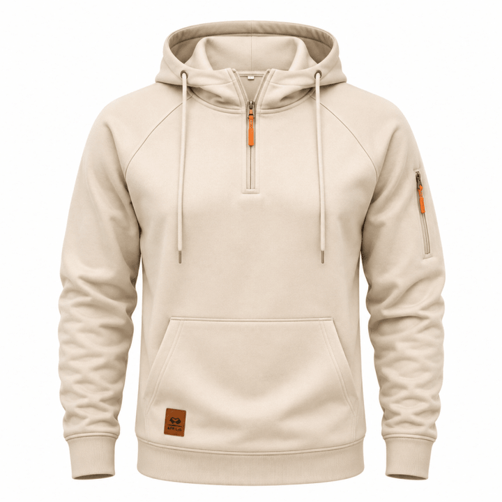 Sterling - Weicher Kapuzenpullover mit halblangem Reissverschluss