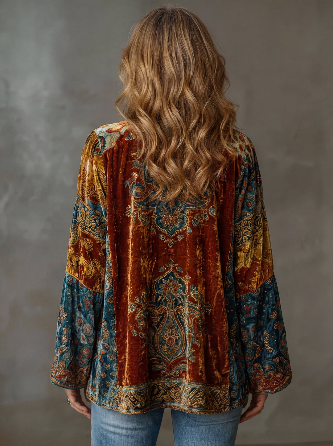 Eudocia - Boho-bestickter Kimono-Cardigan