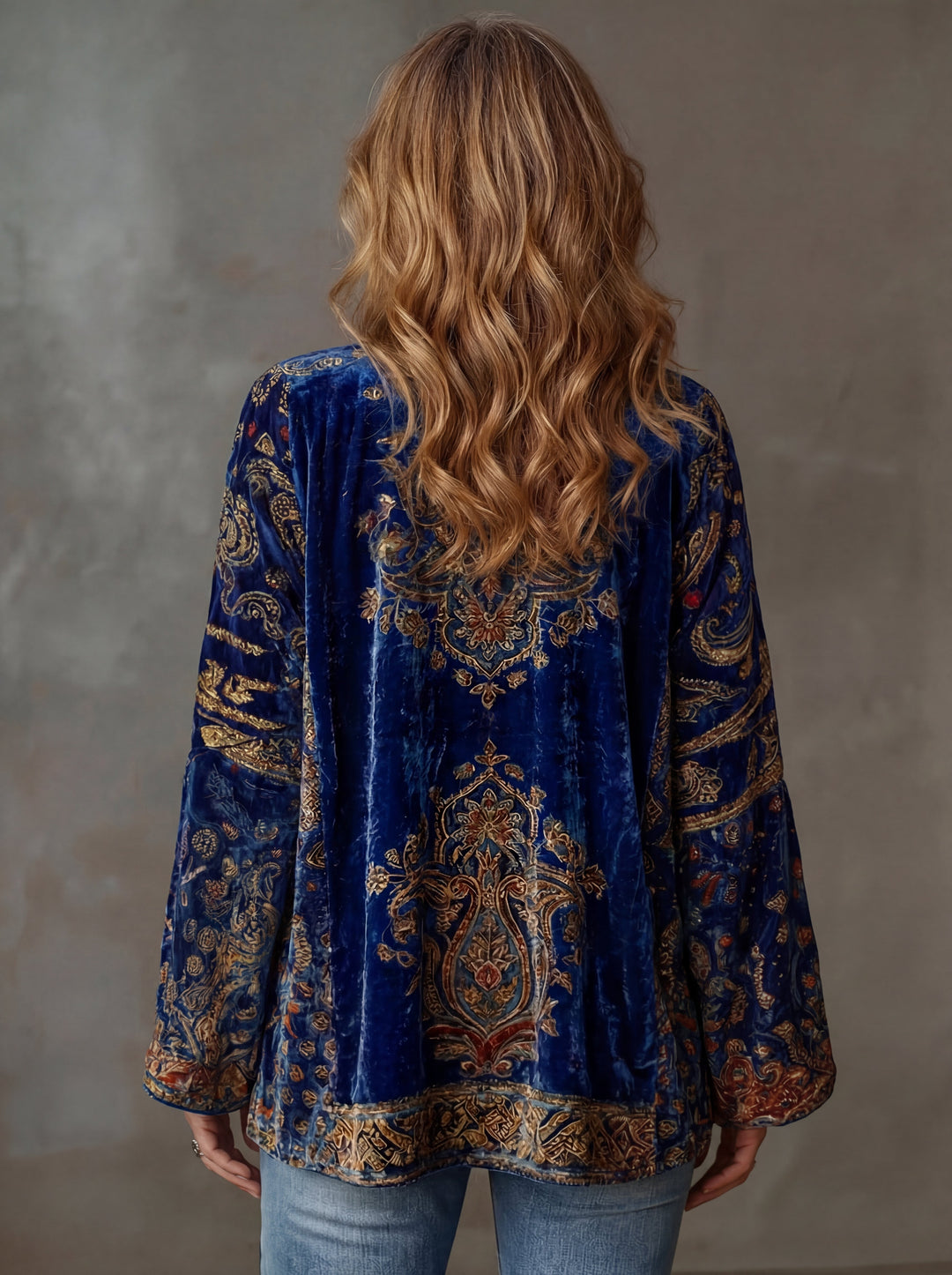 Eudocia - Boho-bestickter Kimono-Cardigan