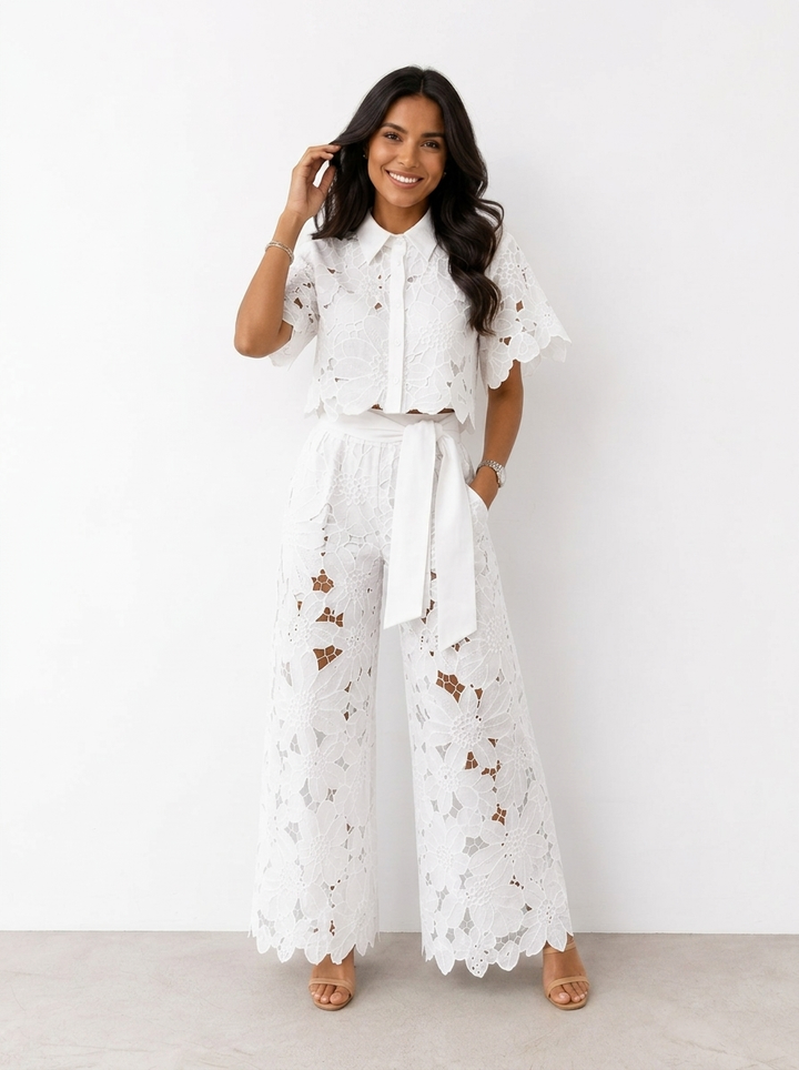 Avalina - Zweiteiler aus Bluse und Hose mit weichem Griff
