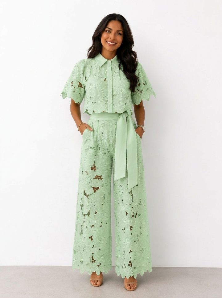 Avalina - Zweiteiler aus Bluse und Hose mit weichem Griff