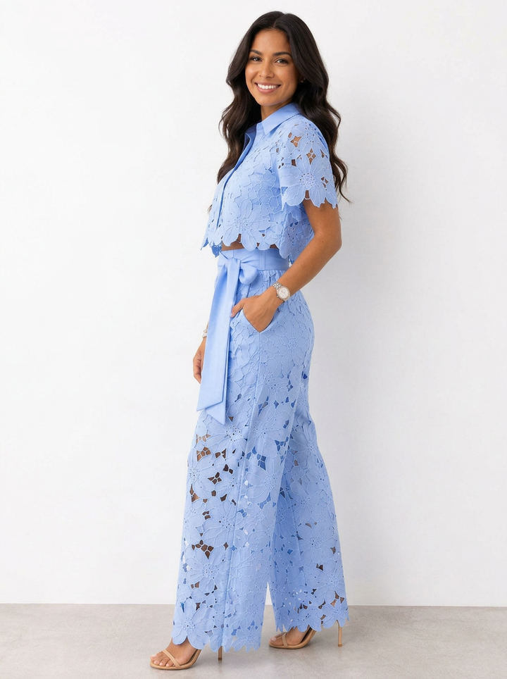 Avalina - Zweiteiler aus Bluse und Hose mit weichem Griff