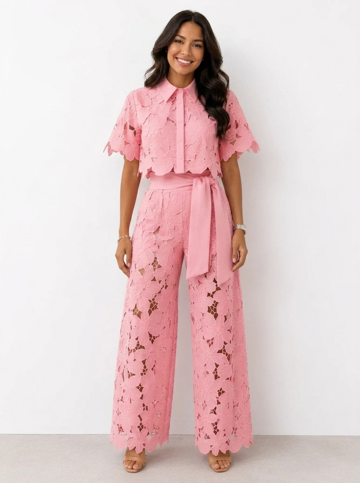 Avalina - Zweiteiler aus Bluse und Hose mit weichem Griff