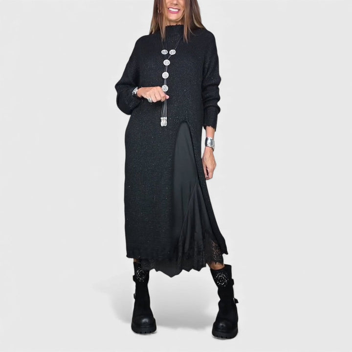 Aravina - Ultrasoftes Set aus Layering-Pullover und Kleid