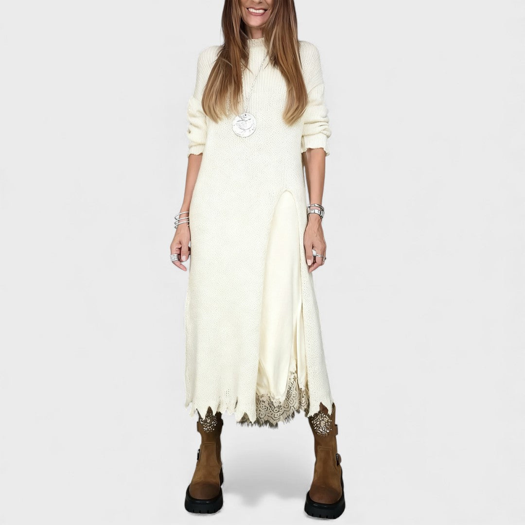 Aravina - Ultrasoftes Set aus Layering-Pullover und Kleid