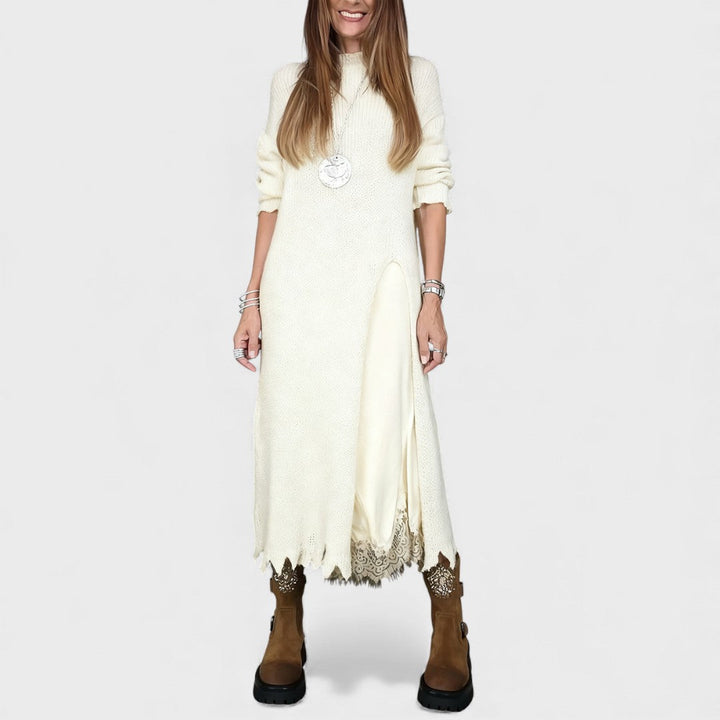 Aravina - Ultrasoftes Set aus Layering-Pullover und Kleid