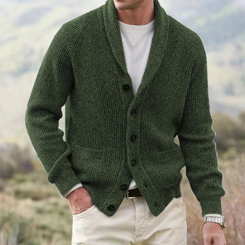 Bevan - Strukturierter Cardigan mit Schalkragen