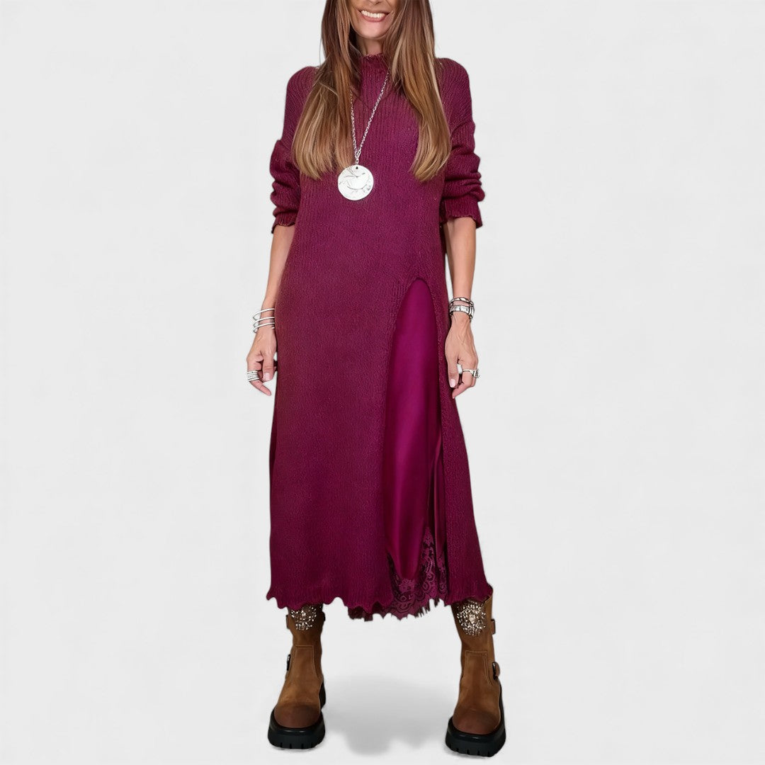 Aravina - Ultrasoftes Set aus Layering-Pullover und Kleid