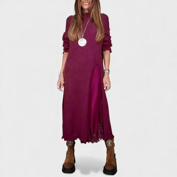 Aravina - Ultrasoftes Set aus Layering-Pullover und Kleid