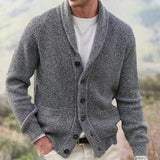 Bevan - Strukturierter Cardigan mit Schalkragen