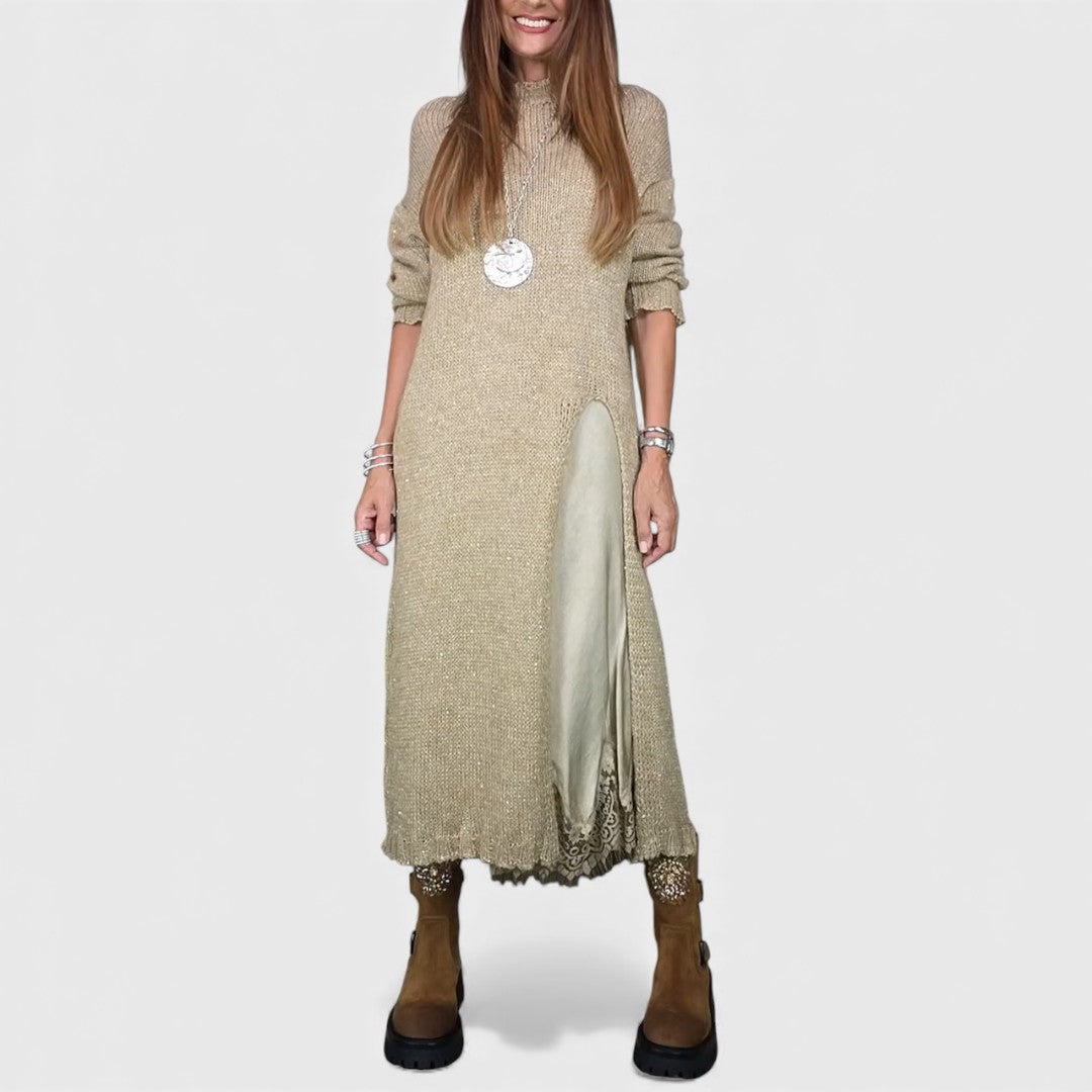 Aravina - Ultrasoftes Set aus Layering-Pullover und Kleid
