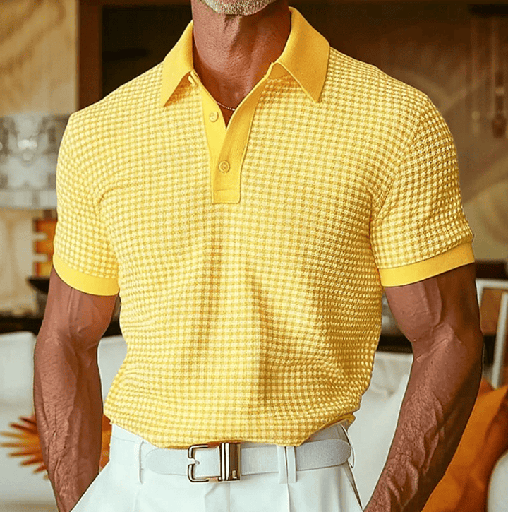 Beren - Strukturiertes Poloshirt mit Karomuster