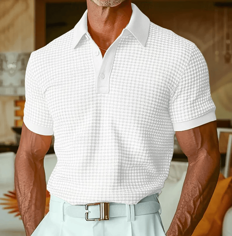 Beren - Strukturiertes Poloshirt mit Karomuster