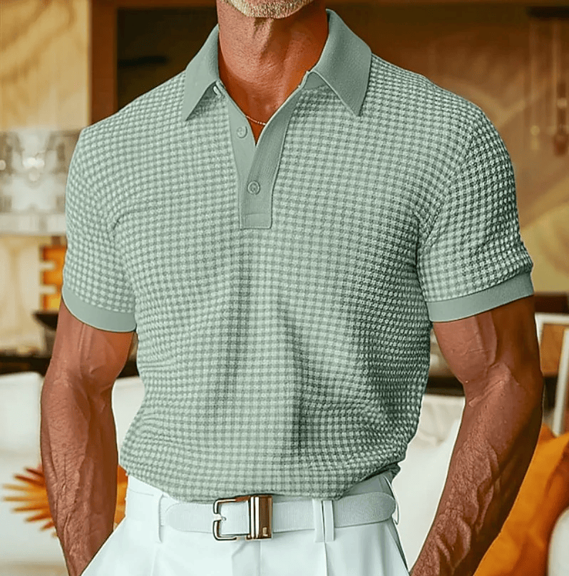 Beren - Strukturiertes Poloshirt mit Karomuster