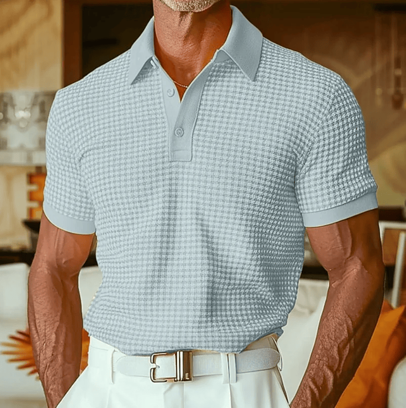 Beren - Strukturiertes Poloshirt mit Karomuster
