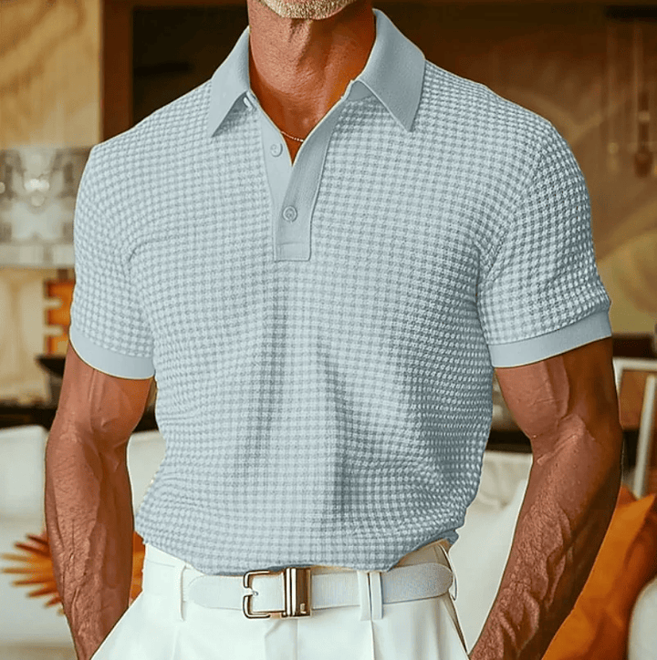 Beren - Strukturiertes Poloshirt mit Karomuster