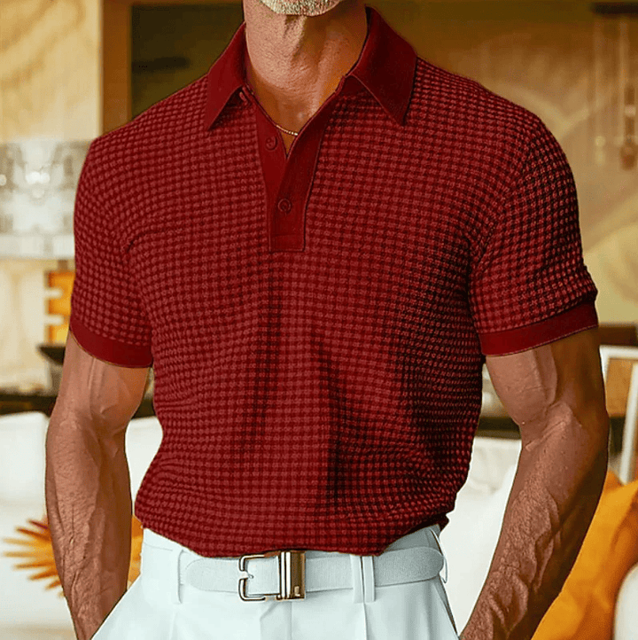 Beren - Strukturiertes Poloshirt mit Karomuster