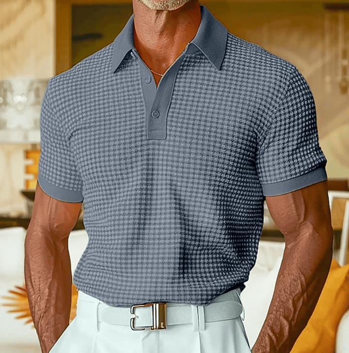 Beren - Strukturiertes Poloshirt mit Karomuster