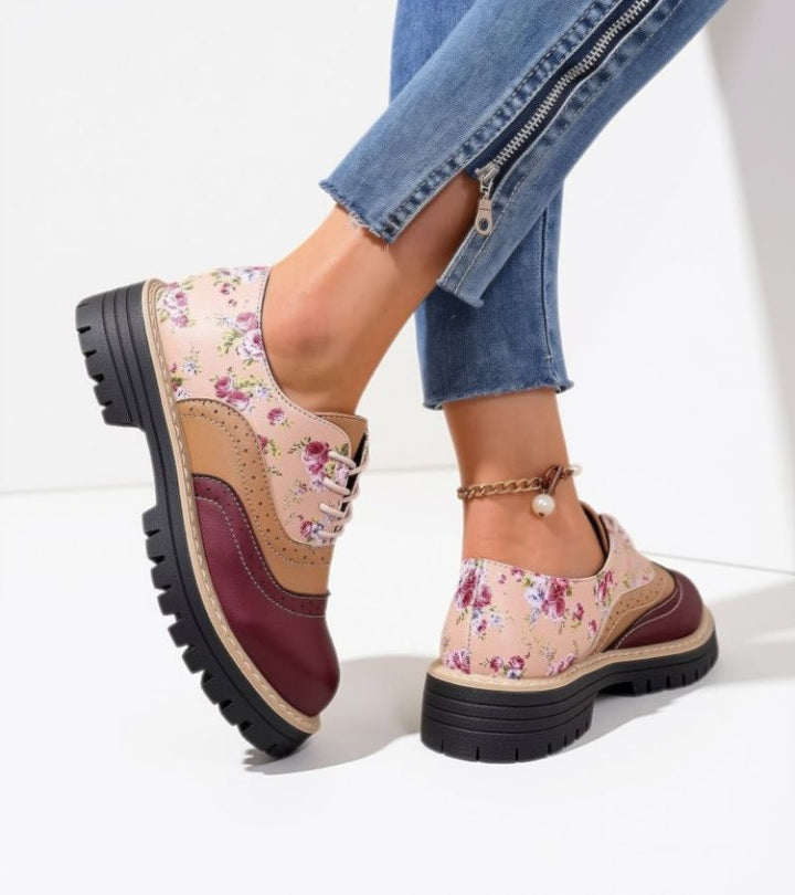 Dagna - Florale Premium-Oxford-Schuhe