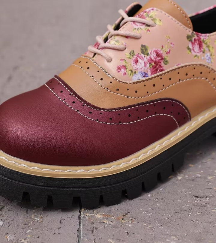 Dagna - Florale Premium-Oxford-Schuhe