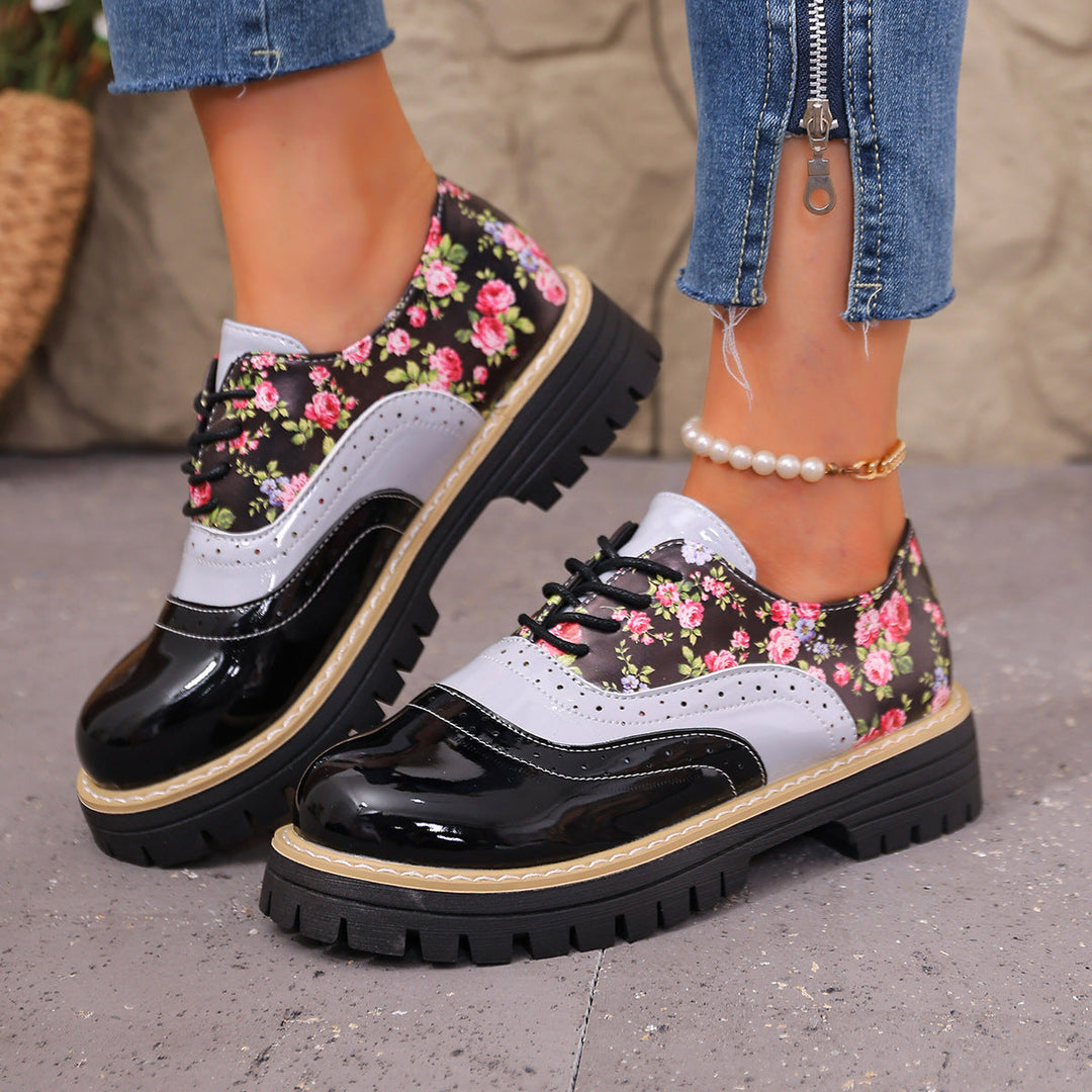 Dagna - Florale Premium-Oxford-Schuhe