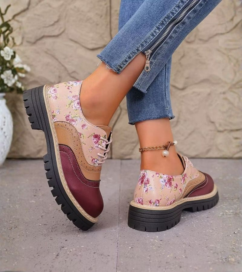 Dagna - Florale Premium-Oxford-Schuhe