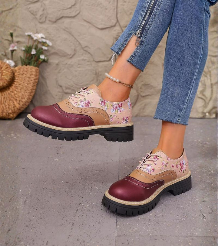 Dagna - Florale Premium-Oxford-Schuhe