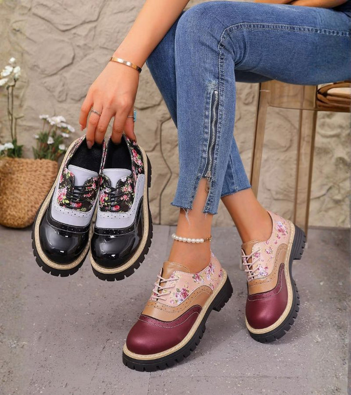 Dagna - Florale Premium-Oxford-Schuhe