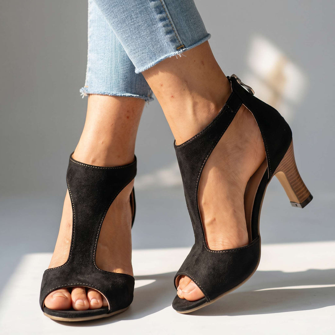 Corabelle - Elegante T-Riemchen-Sandalen mit Absatz