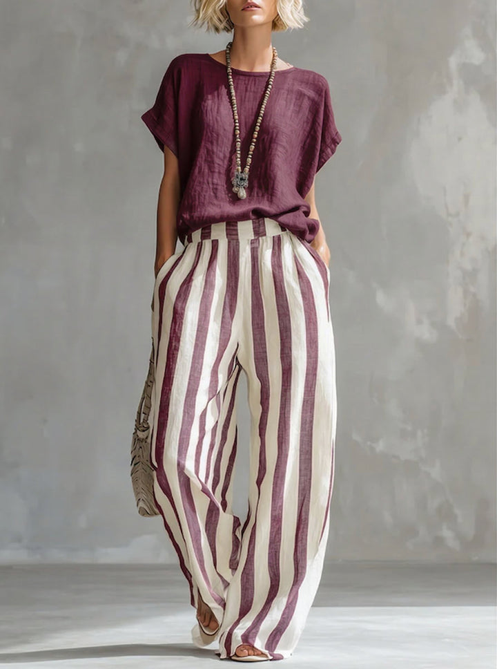 Eulalie - Strukturiertes Set aus Shirt und Shorts