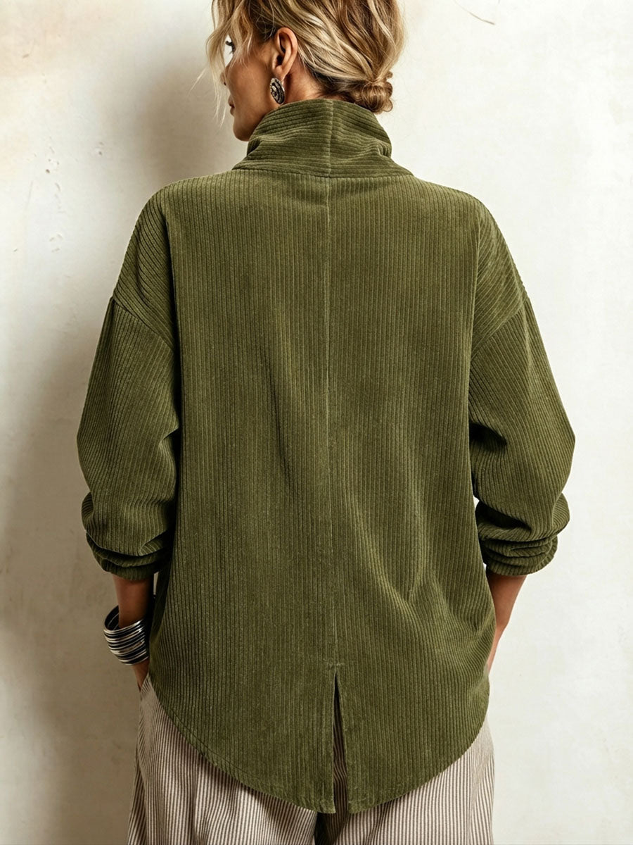 Blair - Asymmetrischer, strukturierter Pullover mit Stehkragen