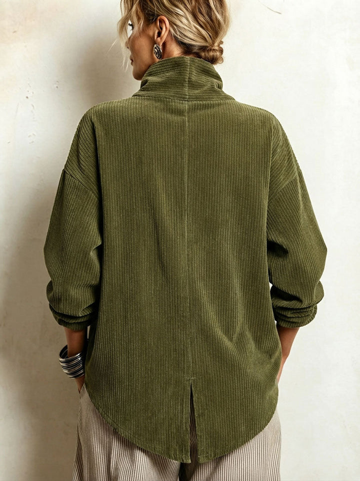 Blair - Asymmetrischer, strukturierter Pullover mit Stehkragen