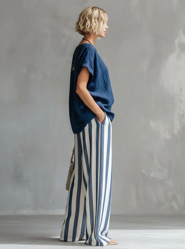 Eulalie - Strukturiertes Set aus Shirt und Shorts