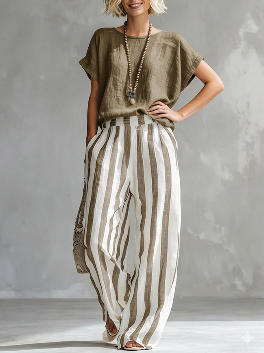 Eulalie - Strukturiertes Set aus Shirt und Shorts
