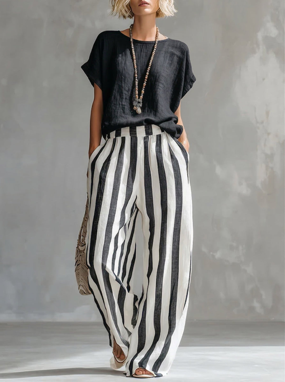 Eulalie - Strukturiertes Set aus Shirt und Shorts