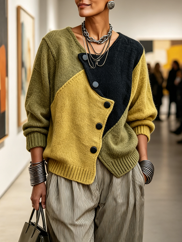 Olina - Strukturierter, asymmetrischer Cardigan