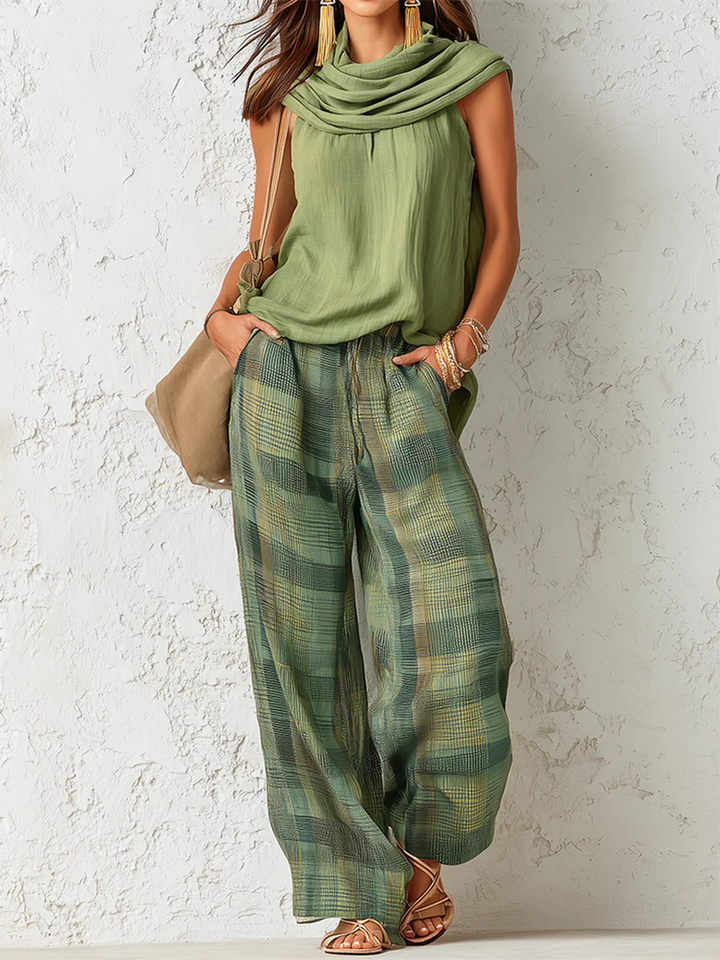 Calienna - Set aus leichter Bluse und weiter Hose