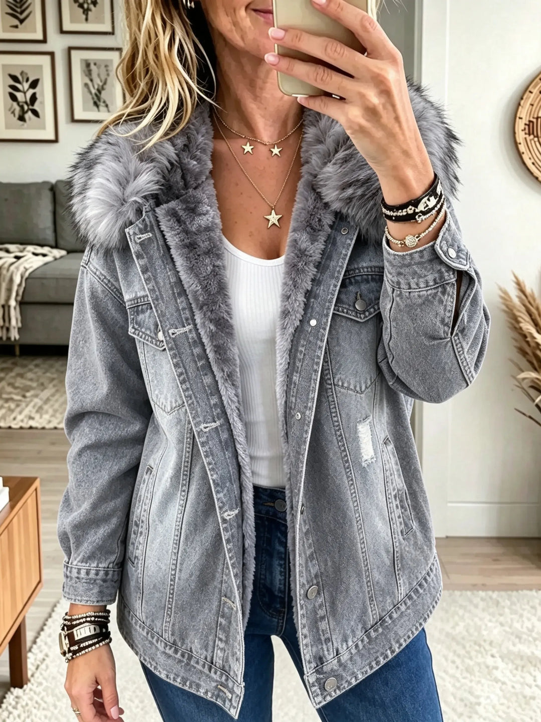 Raisa - Gefütterte Truckerjacke